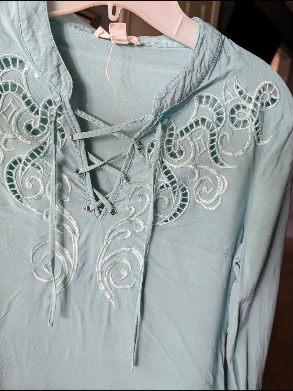 Nurture Lace-Up Embroidered Tunic